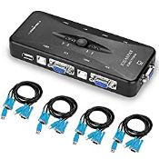 RRP £15.62 USB KVM VGA Switcher