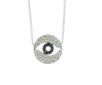 18ct White Gold Diamond Eye Pendant 0.58 Carats - Valued By AGI £3,995.00 - A stunning diamond set