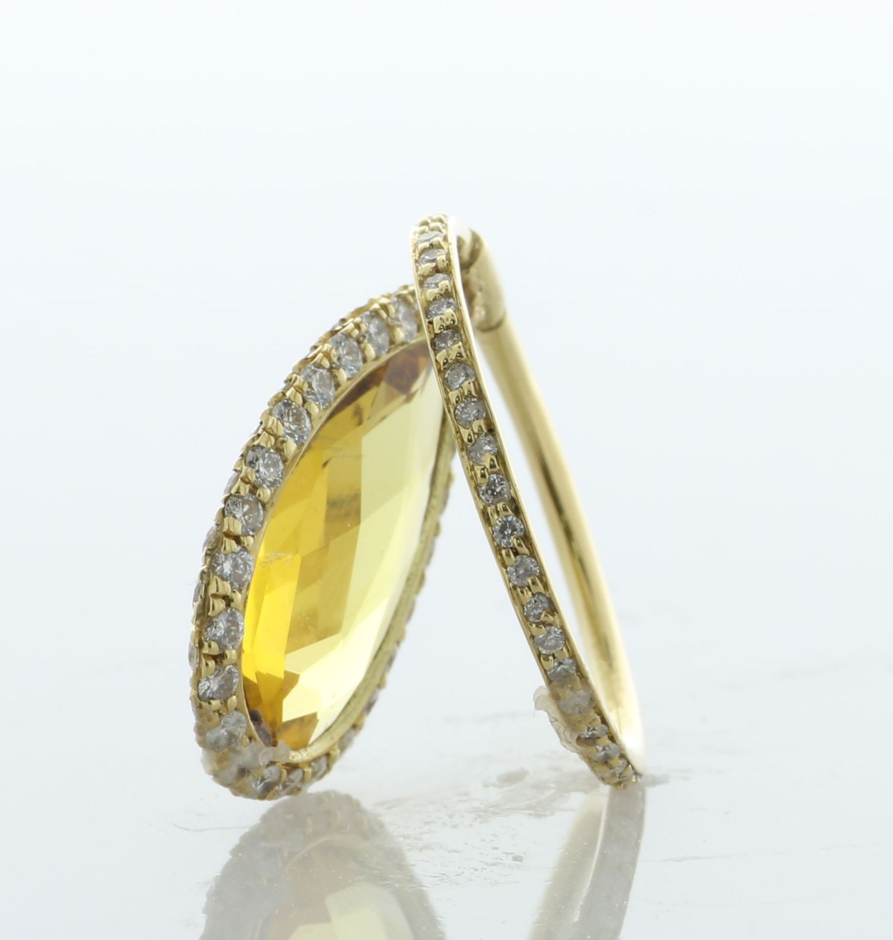 Yellow Gold Diamond And Citrine Full Eternity Ring With Hinged Pear Citrine 0.60 Carats - Valued - Image 4 of 5