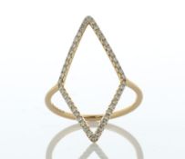 18ct Rose Gold Diamond kite Ring 0.50 Carats - Valued By AGI £2,950.00 - An open kite shape is set