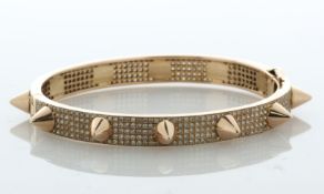 Elise Dray 18ct Rose Gold Diamond Bangle 5.00 Carats - Valued By AGI £9,520.00 - 18ct rose gold pave