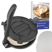RRP £31.65 20.5cm Cast Iron Tortilla Press by StarBlue with Free