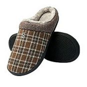 RRP £24.55 Kecke Mens Slippers Cosy Memory Foam Plush Fleece Slippers