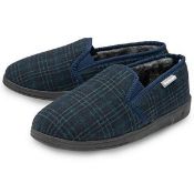 RRP £18.97 Dunlop Mens Twin Gusset Slipper MTO - Navy/Green - UK 11