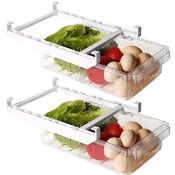 RRP £25.55 Greentainer 2 Pack Refrigerator Organizer Bins with Handle
