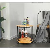 RRP £73.69 mosegor Rolling Side Table 2 Tier Serving Trolley Bar