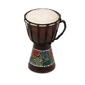 RRP £19.38 25cm Childrens' Painted African Djembe Drum Handmade with Mahogany