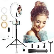 RRP £19.66 LED Ring Light 10" with Tripod Stand & Phone Holder