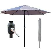 RRP £66.99 GlamHaus Garden Parasol Table Umbrella 2.7M with Crank Handle for Outdoors