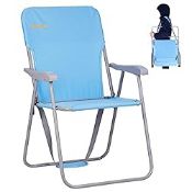 RRP £44.65 #WEJOY Folding Beach Chair Lightweight Portable Strong