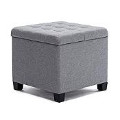 RRP £66.99 HNNHOME Pouffe Footstool Ottoman Storage Box