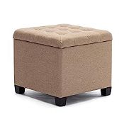 RRP £66.99 HNNHOME Pouffe Footstool Ottoman Storage Box