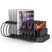 RRP £55.82 Alxum 60W Charging Station for Multi Devices with QC3.0 Fast Charge