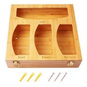 RRP £11.79 Bamboo Ziplock Bag Storage Organizer for Drawer