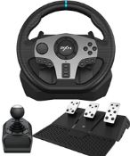 RRP £200.99 PXN V9 Steering Wheel with Pedals and Shifter - 270 |900 Racing Wheel