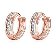 RRP £7.80 Zolkamery Rose Gold Hoop Earrings for Women Rosegold