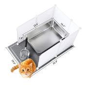 RRP £89.32 MEEXPAWS Stainless Steel Cat Litter Box Extra Large