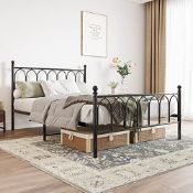 RRP £121.70 JURMERRY Double Metal Bed Frame Modern Style with Headboard