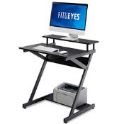 RRP £66.99 FITUEYES Z-Shaped Computer Desk with Monitor Riser