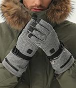 RRP £78.56 Heated Gloves Grey (Grey, S/M)