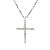RRP-£7200.00 18K WHITE GOLD PENDENT SET WITH NINETEEN ROUND BRILLIANT CUT NATURAL DIAMONDS, TOTAL DI