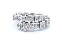 RRP-£3250.00 18K WHITE GOLD DIAMOND RING, SET WITH 0.55CT OF ROUND BRILLIANT CUT DIAMONDS, COLOUR- H