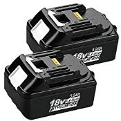 RRP £51.35 MANUFER 2Pack 18V 5.0Ah BL1850 Battery Compatible for