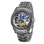 RRP £42.89 BOLYTE Automatic Mechanical Skeleton Watch for Men