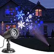 RRP £17.85 Eambrite Snowflake Projector Light LED White/Blue Rotating
