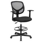 RRP £111.65 SONGMICS Drafting Stool Chair with Armrest