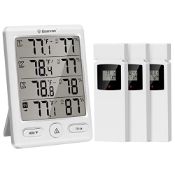 RRP £32.00 Geevon Indoor Outdoor Thermometer Wireless with 3 Remote Sensors