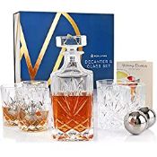 RRP £66.99 NOU Living 11 Pc Crystal Whiskey Decanter Sets for Men