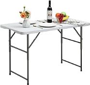 RRP £60.93 HollyHOME Folding Table Camping Table 4FT/122cm