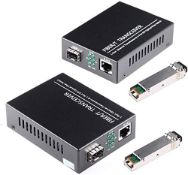 RRP £66.34 A Pair of 1.25G/s Bidi Gigabit Single-Mode Fiber Ethernet