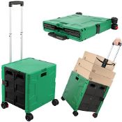 RRP £54.66 Foldable Utility Cart Folding Portable Rolling Crate