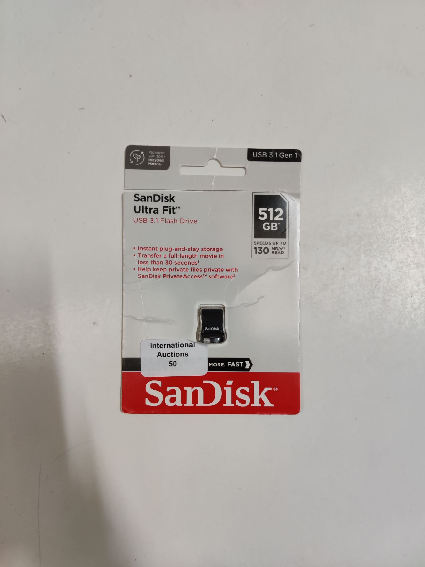 RRP £37.75 SanDisk 512GB Ultra Fit USB 3.1 Flash Drive Up to 400 MB/s Read - Image 2 of 2