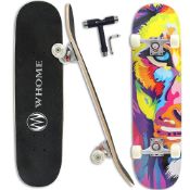 RRP £43.47 WHOME Pro Skateboards Complete for Adult Youth Kid & Beginner