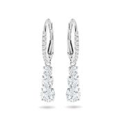 RRP £75.25 Swarovski Attract Trilogy earrings, White, Rhodium plated