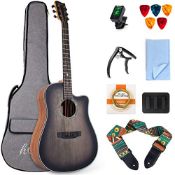 RRP £111.11 lotmusic 41 Inch HAG-1 Cutaway Acoustic Guitar Kit