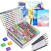 RRP £35.43 Gunsamg 120 Premium Watercolour Paint Set in Portable Box with Gift Wrap