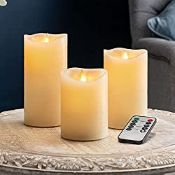 RRP £18.97 CHRISTOW 3 x Flickering Flameless LED Candles