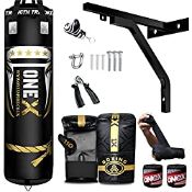 RRP £53.59 ONEX 3ft Punch Bag Set Heavy Filled Boxing Training