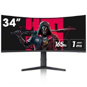 RRP £322.70 KOORUI 34 Inch Ultrawide Curved Gaming Monitor 165HZ