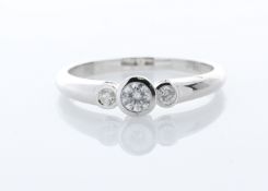 18ct Three Stone Rub Over Set Diamond Ring 0.33 Carats - Valued By GIE £4,790.00 - Three natural