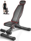 RRP £100.49 Yoleo Adjustable Foldable Weight Bench with Extended Head and Spine Support