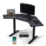 RRP £301.49 Kowo Corner Electric Standing Desk with USB C Hub & Wireless Charger