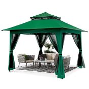 RRP £212.11 ABCCANOPY 3.6x3.6M Roof Pop up Gazebo Outdoor Canopy Shelter with Netting