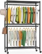 RRP £103.84 FTEYUET Clothes Rail with Storage Shelves