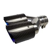 RRP £77.47 63mm Dual Muffler Tip Carbon Fiber Car Exhaust Pipe Rear Tip Tail Throat