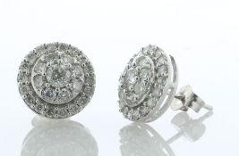 10ct White Gold Diamond Cluster Earrings 1.05 Carats - Valued By AGI £4,250.00 - Each of these